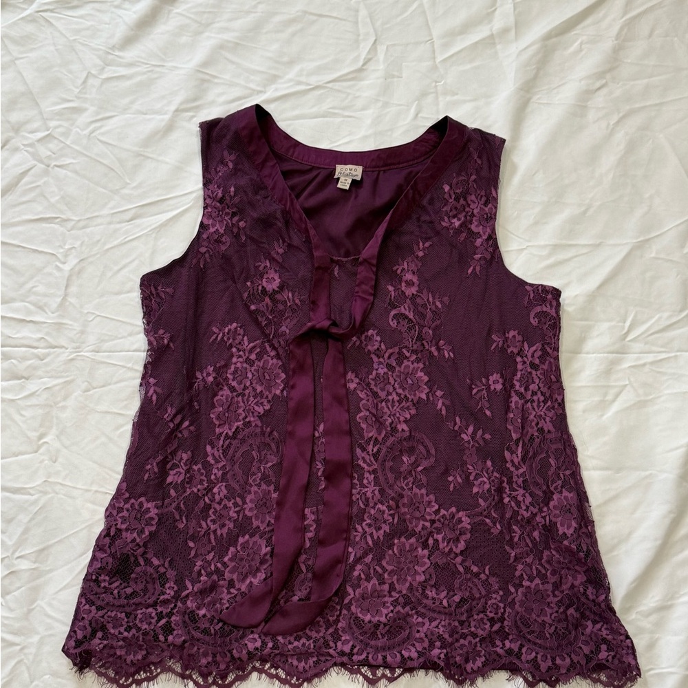 Como Vintage Deep Purple Top